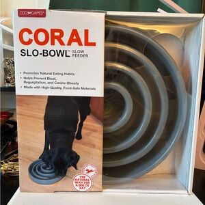 Corral Coral Slo-Bowl Slow Feeder in Orange and Gray